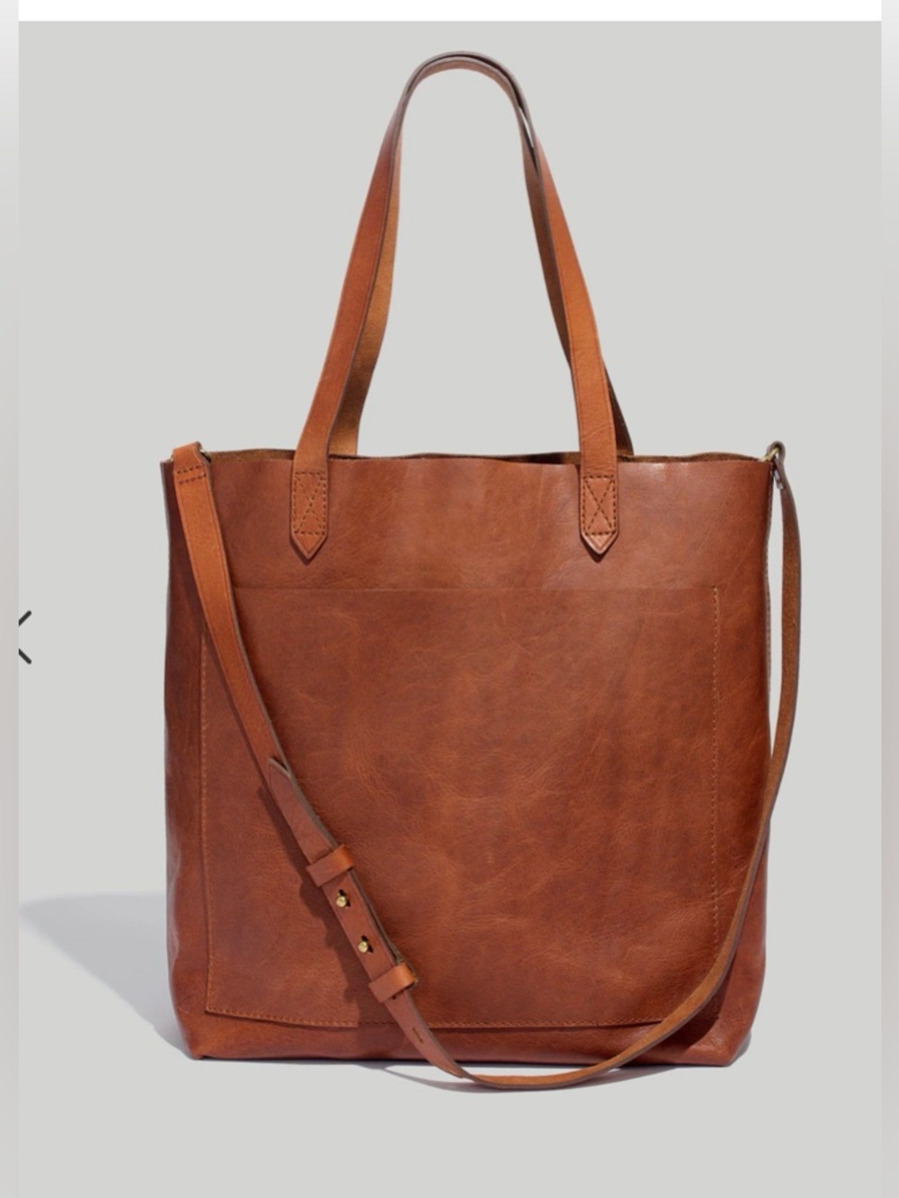 Madewell The Medium Transport Tote Leather Bag English Saddle - Picture 7 of 17